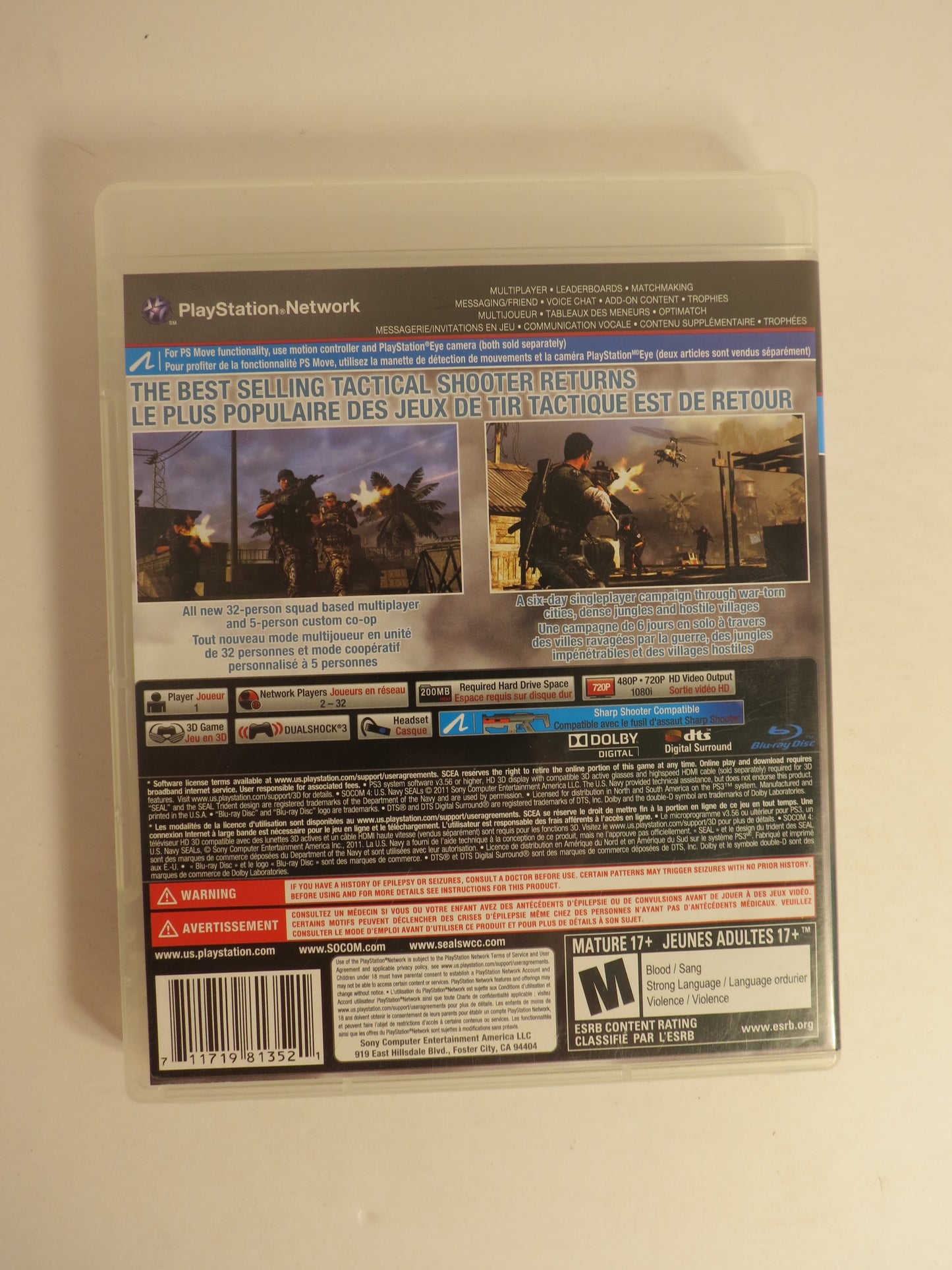 Socom 4: US Navy Seals Playstation 3 PS3 Game CIB