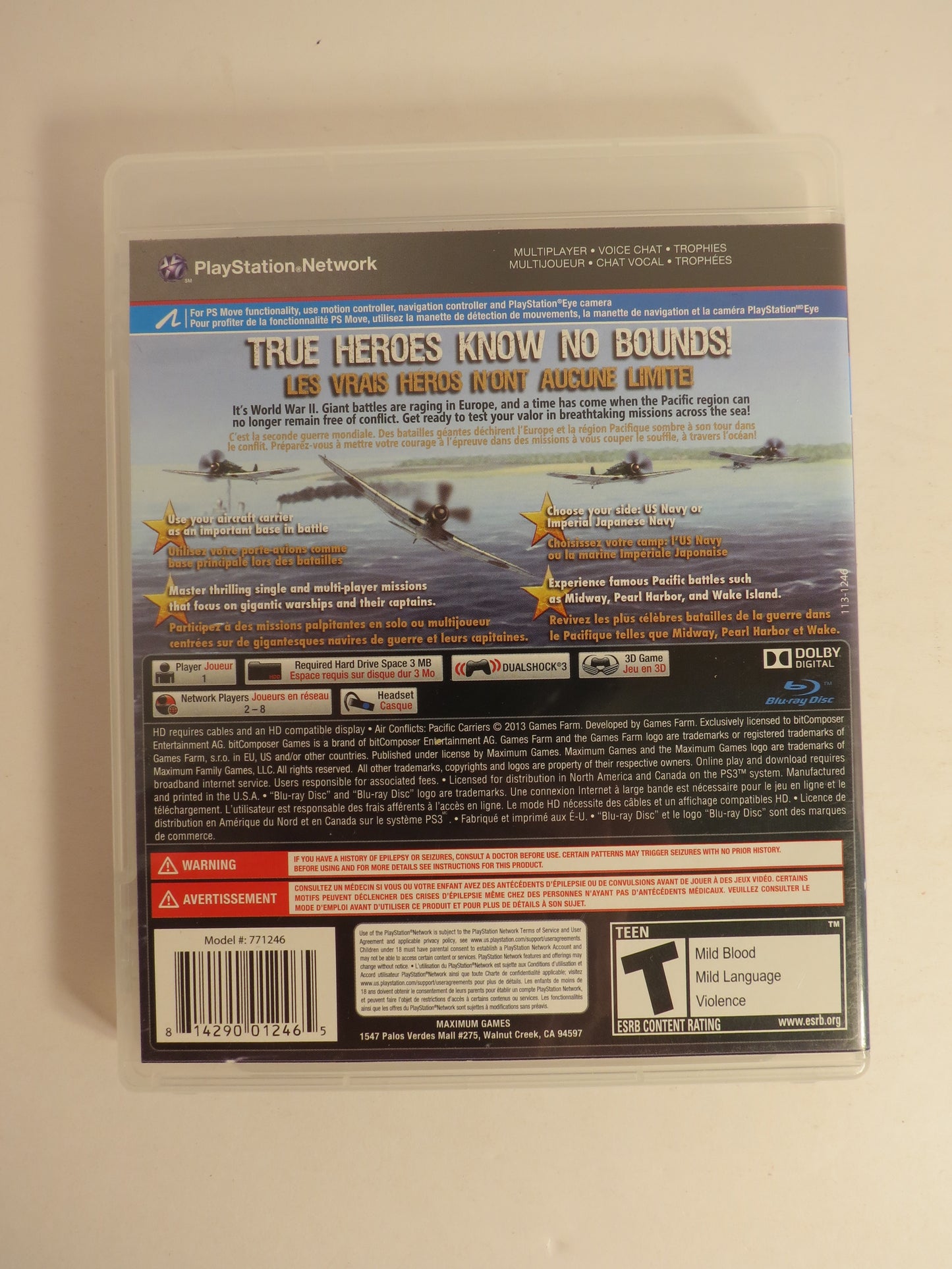 Air Conflicts: Pacific Carriers Playstation 3 PS3 Game CIB