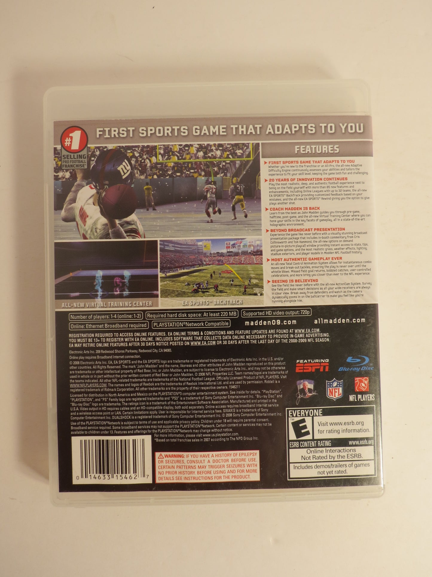 Madden NFL 09 Playstation 3 PS3 Game CIB