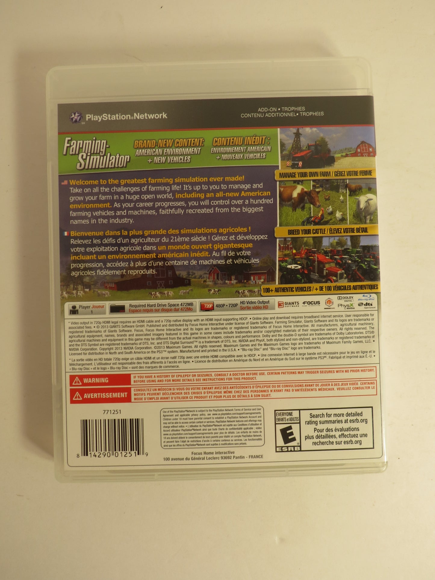 Farming Simulator Playstation 3 PS3 Game CIB