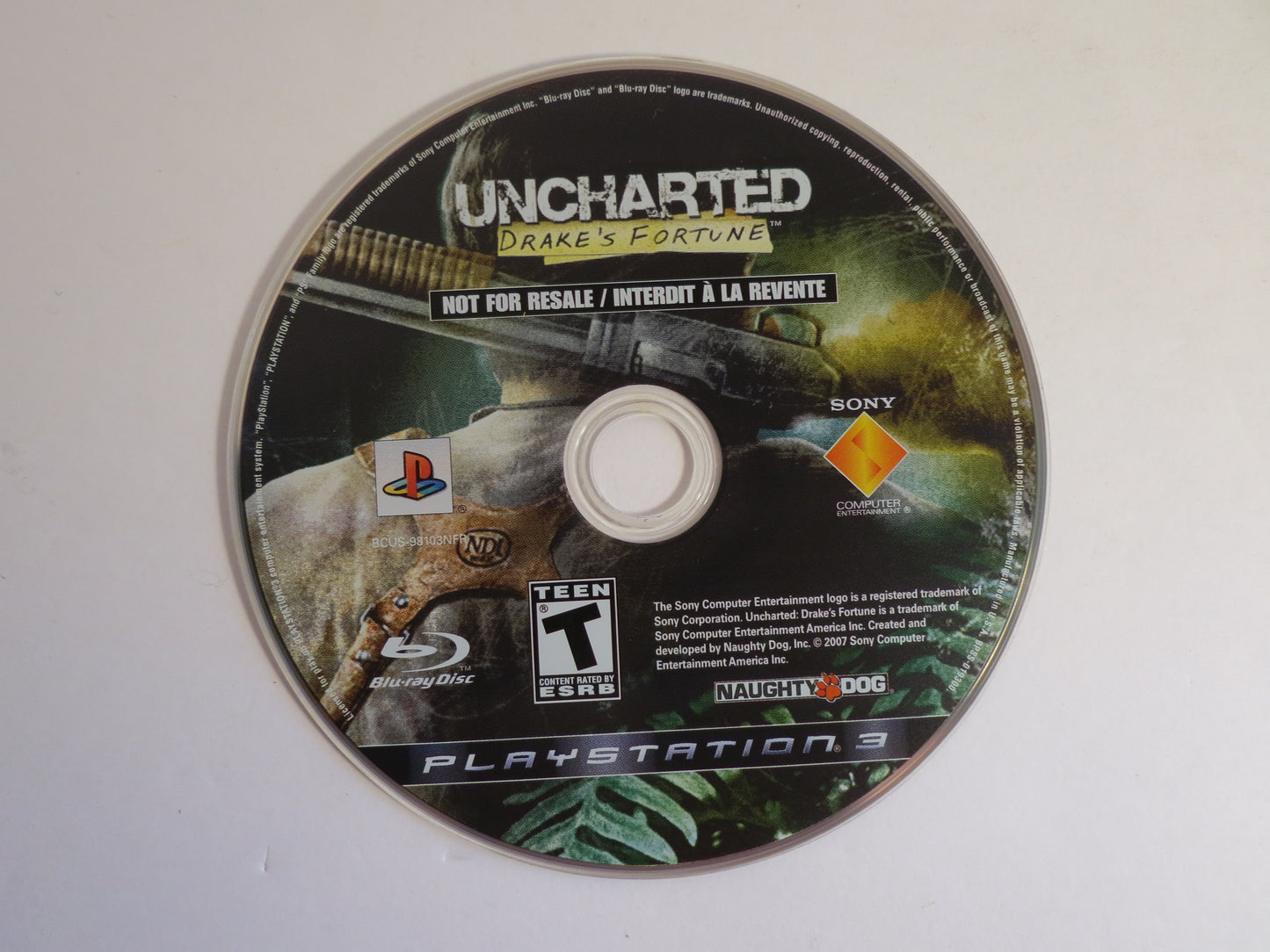 Uncharted Drake's Fortune Not for Resale Playstation 3 PS3 Game CIB