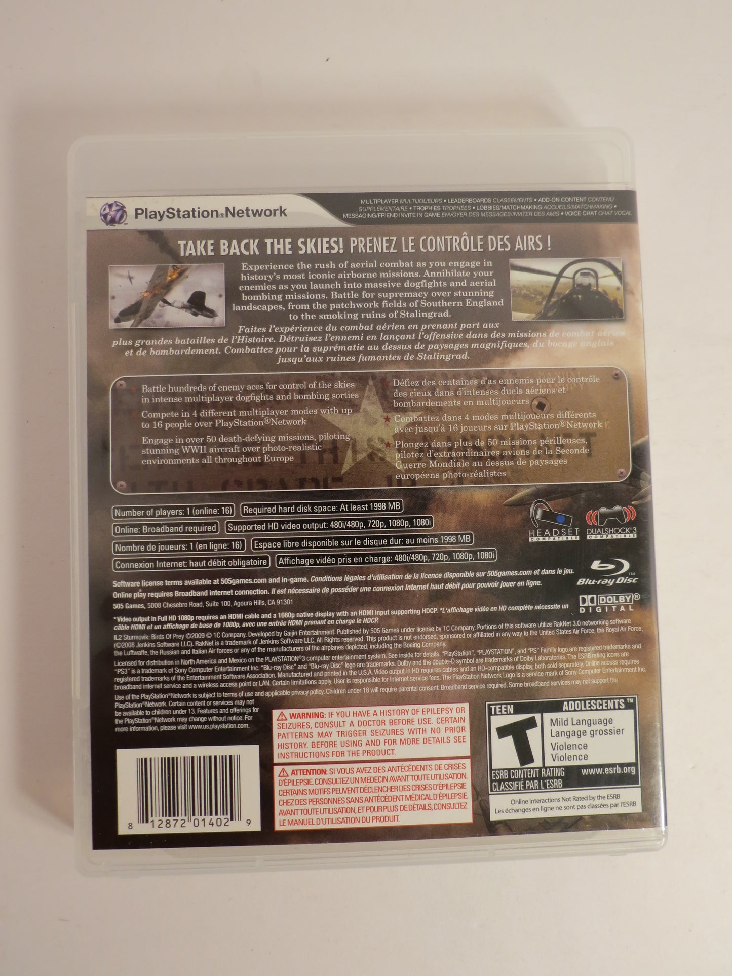 Il 2 Sturmovik Birds of Prey Playstation 3 PS3 Game CIB