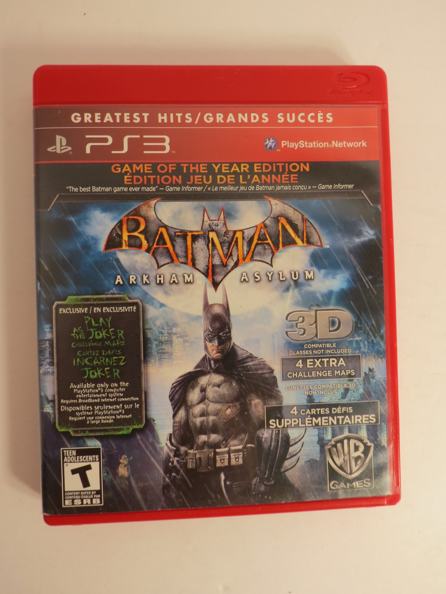 Batman Arkham Asylum GOTY Edition Greatest Hits Playstation 3 PS3 Game CIB