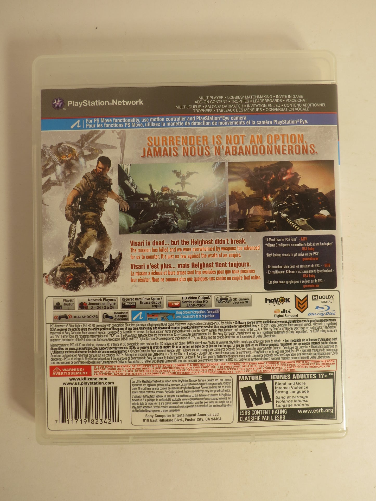 Killzone 3 Playstation 3 PS3 Game CIB
