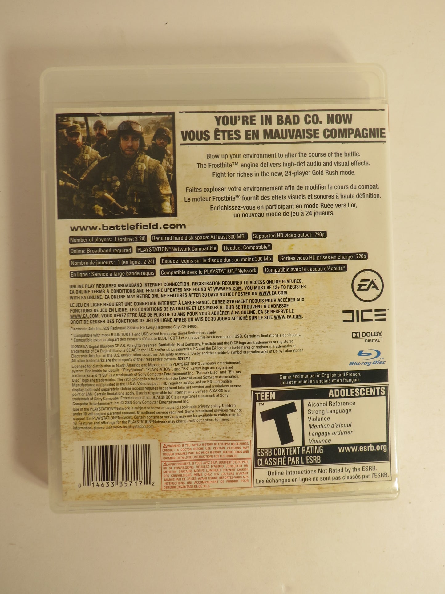 Battlefield Bad Company Playstation 3 PS3 Game CIB