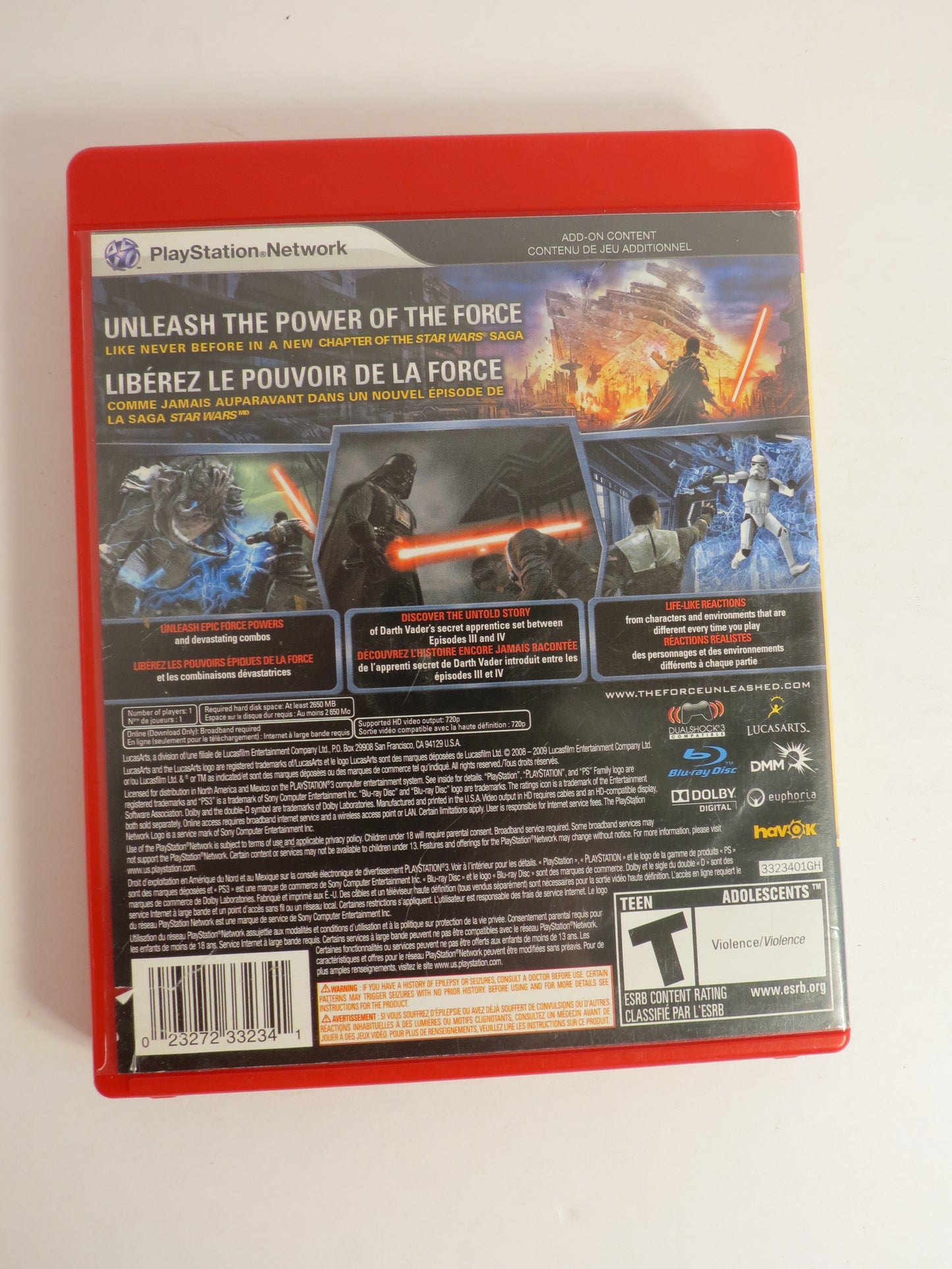 Star Wars the Force Unleashed Greatest Hits Playstation 3 PS3 Game CIB
