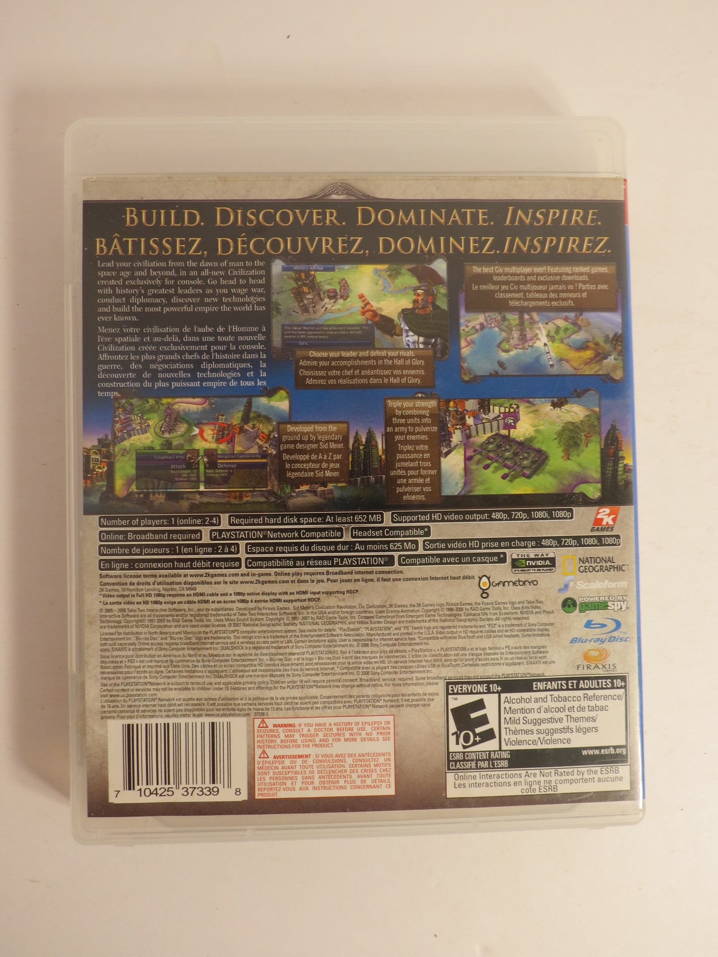 Civilization Revolution Playstation 3 PS3 Game CIB