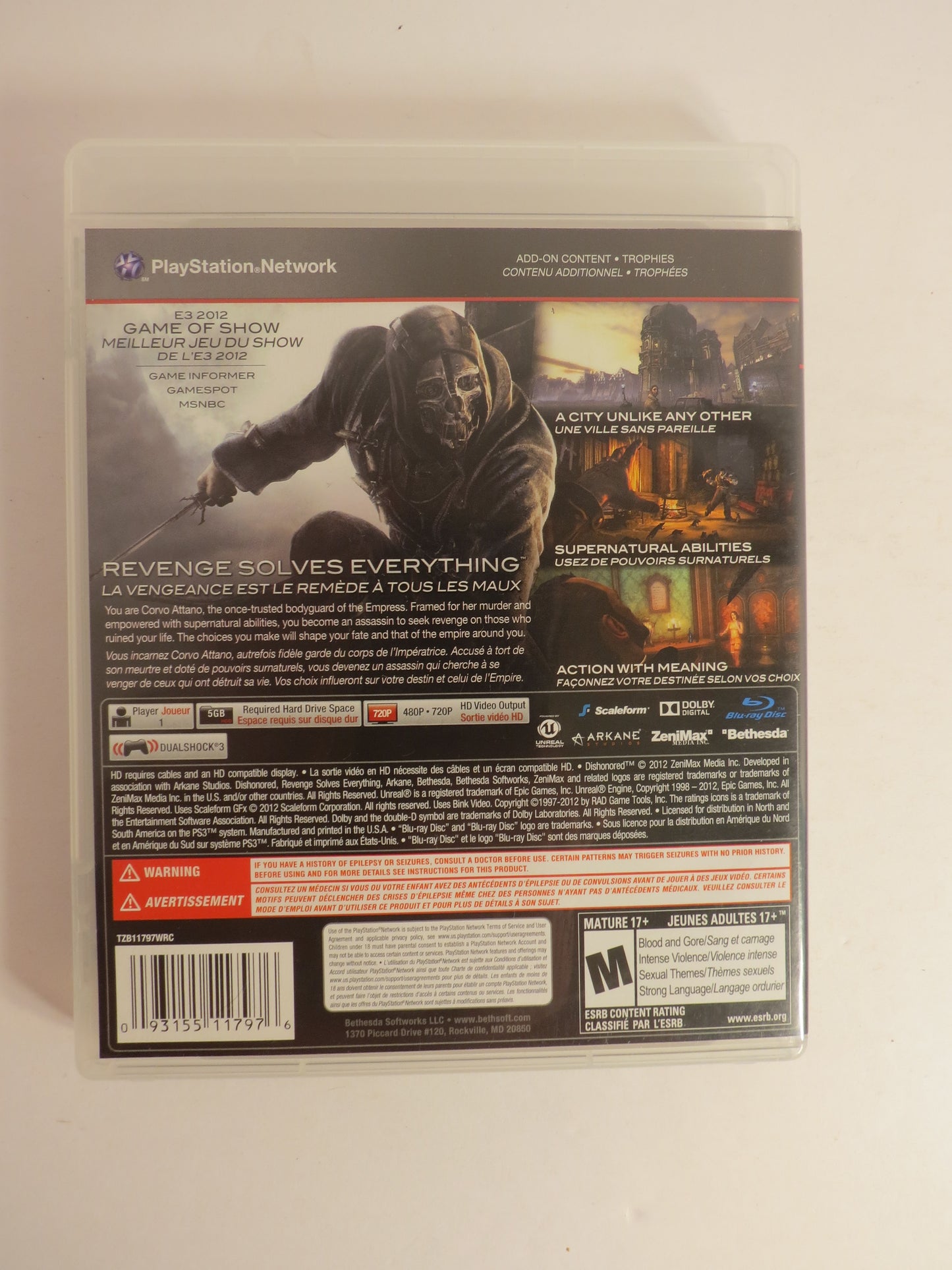 Dishonored Playstation 3 PS3 Game CIB