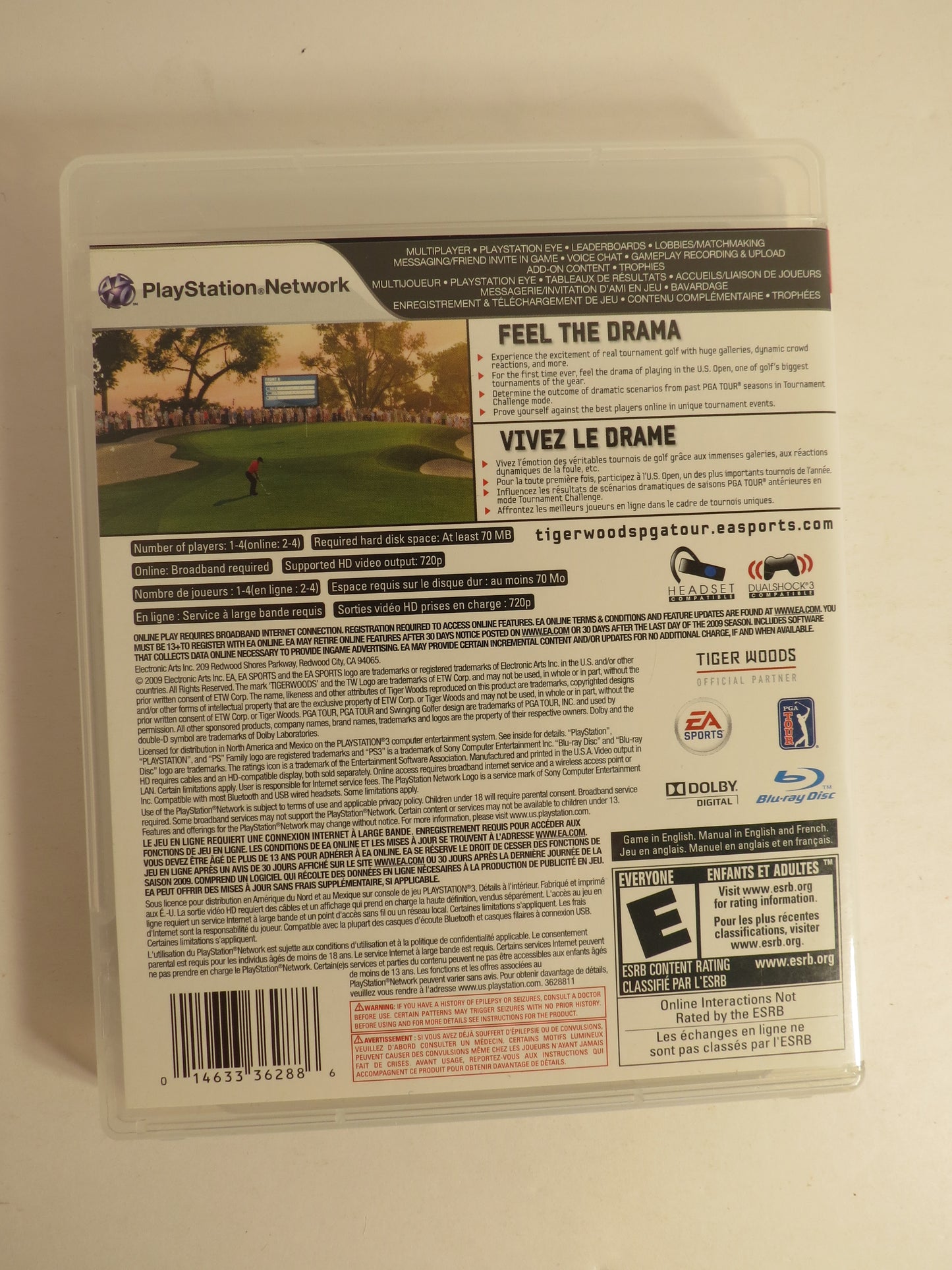 Tiger Woods PGA Tour 10 Playstation 3 PS3 Game CIB