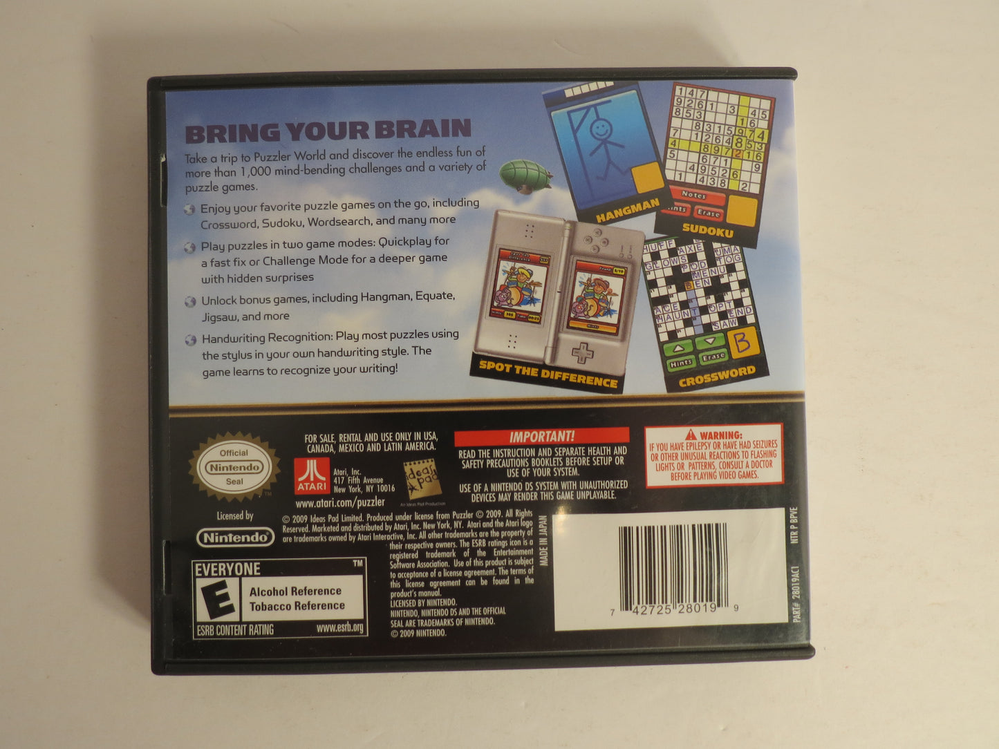 Puzzler World Nintendo DS Game CIB