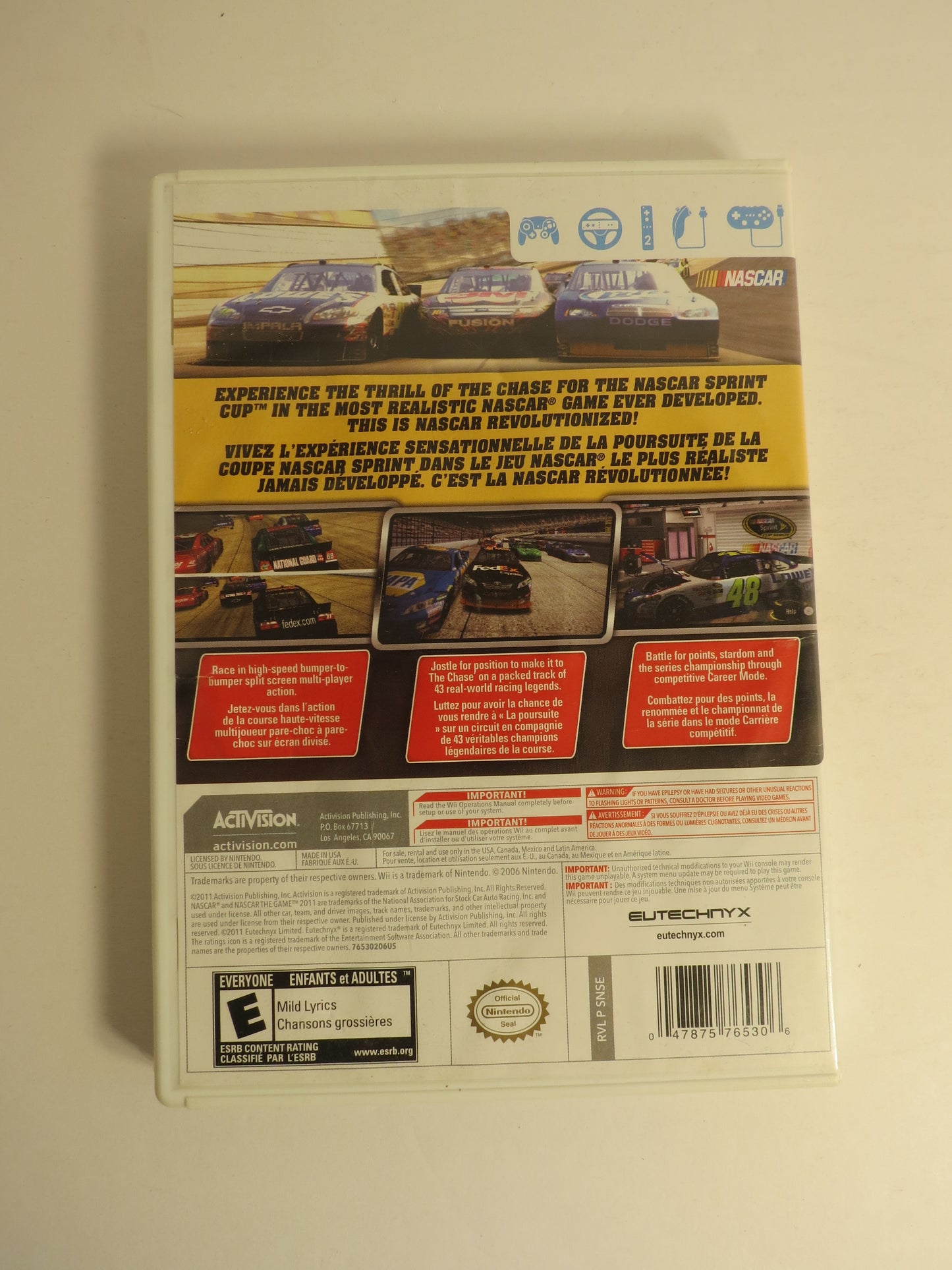Nascar 2011 The Game Nintendo Wii Game CB