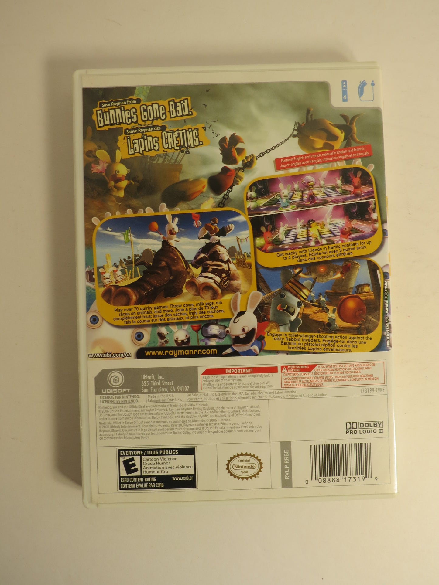 Rayman Raving Rabbids Nintendo Wii Game CIB #2