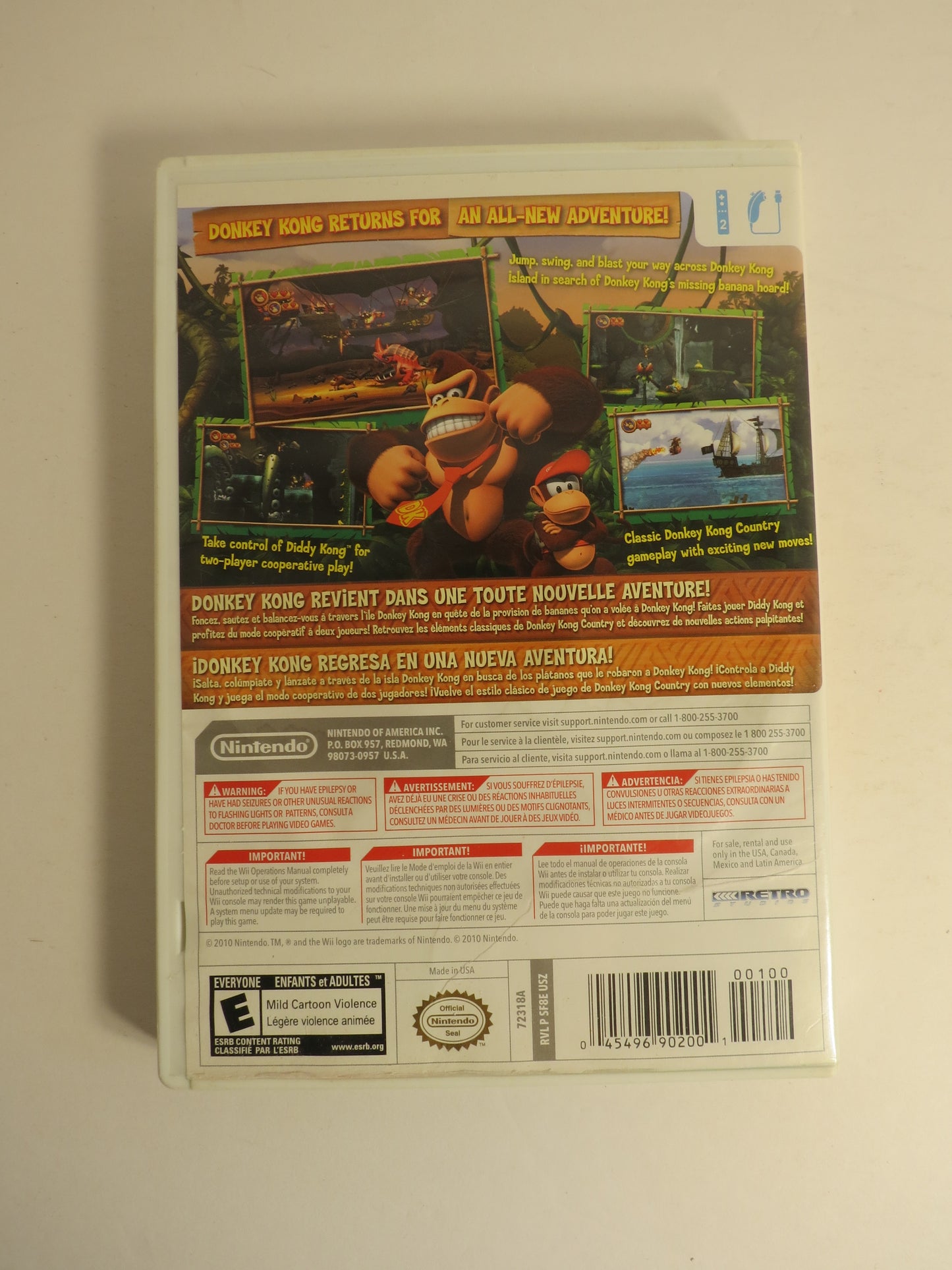 Donkey Kong Country Returns Nintendo Wii Game CIB