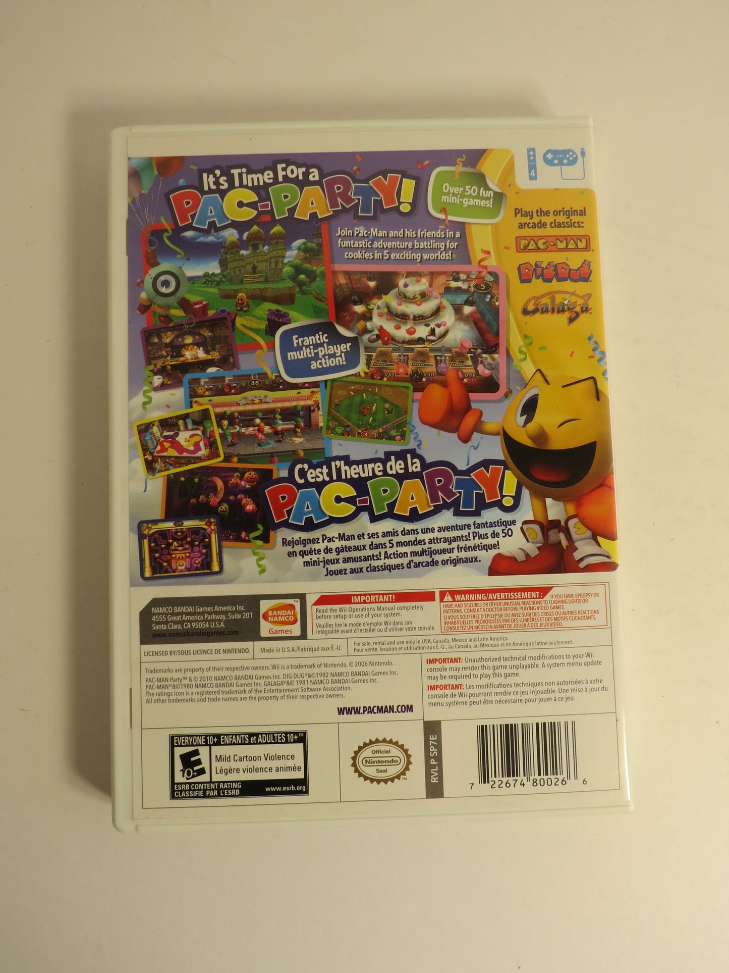 Pac-Man Party Nintendo Wii Game CIB