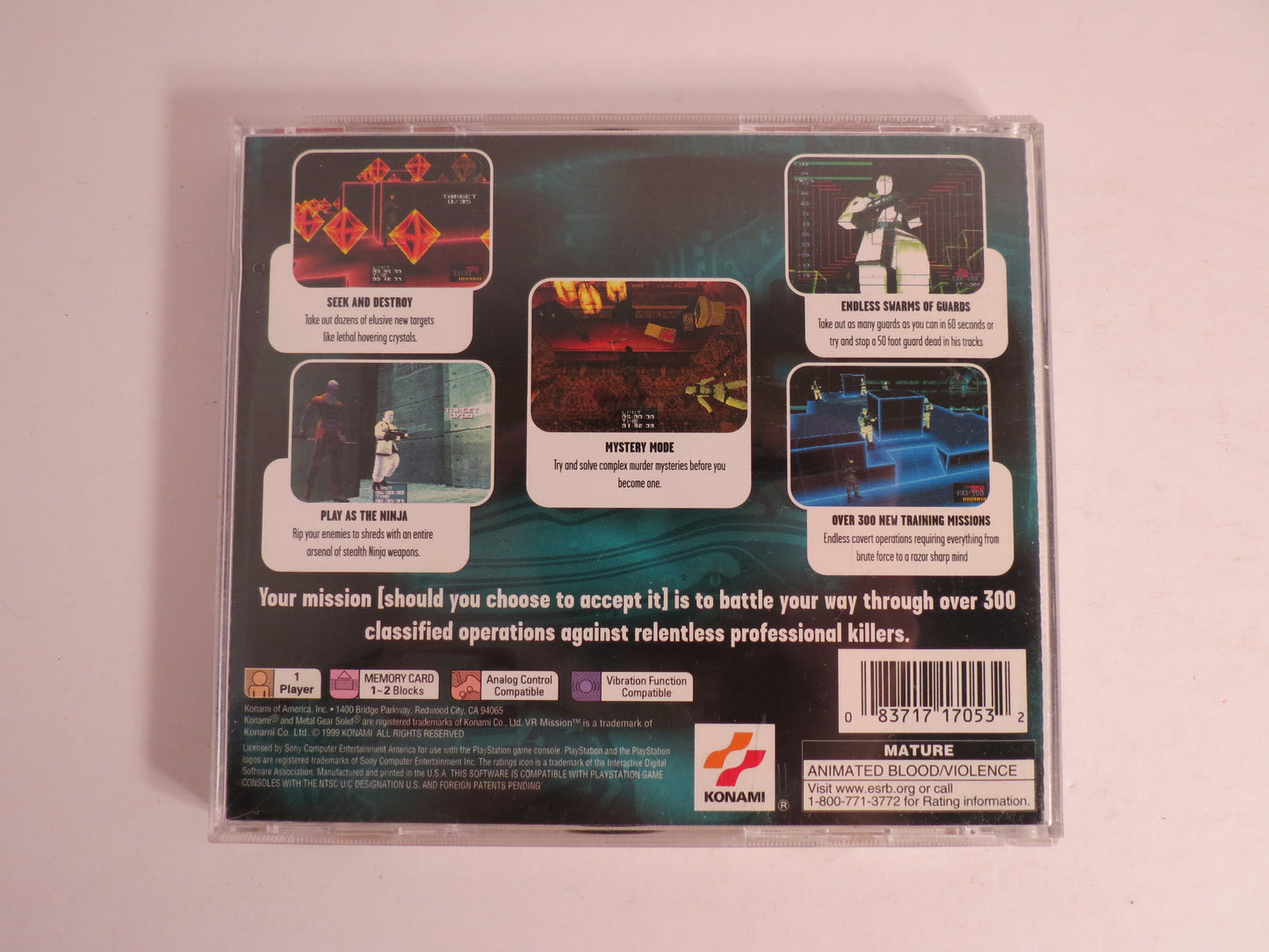 Metal Gear Solid VR Missions Playstation 1 PS1 Game CIB