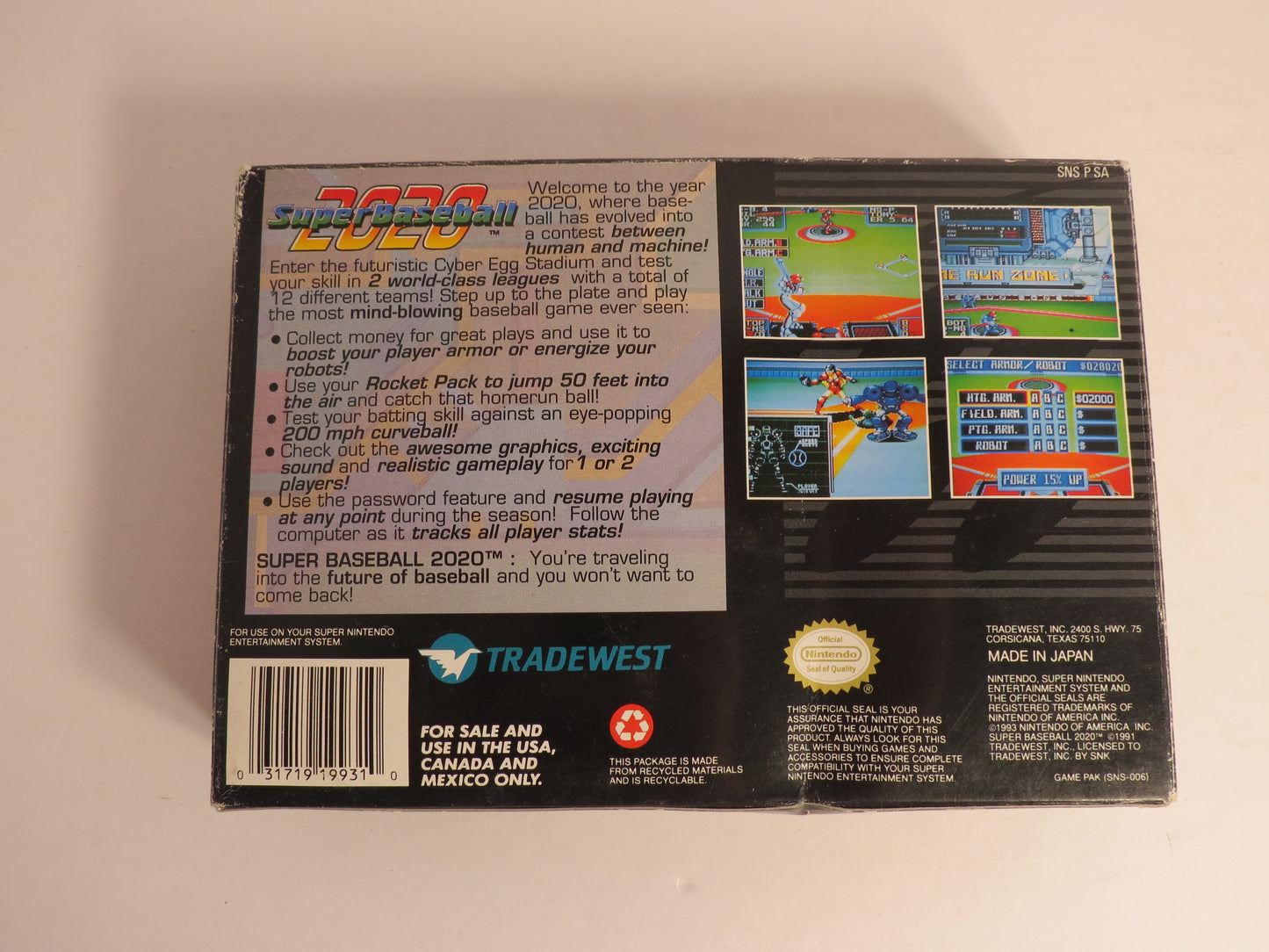 Super Baseball 2020 Super Nintendo SNES Game CIB Complete