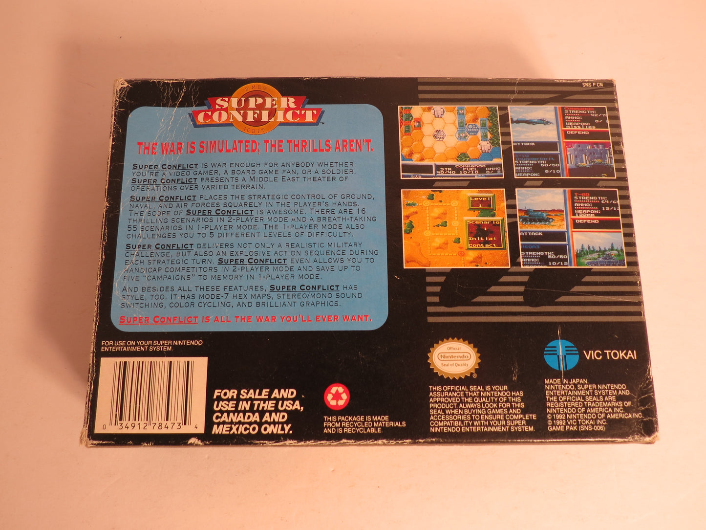 Super Conflict Super Nintendo SNES Game CIB Complete
