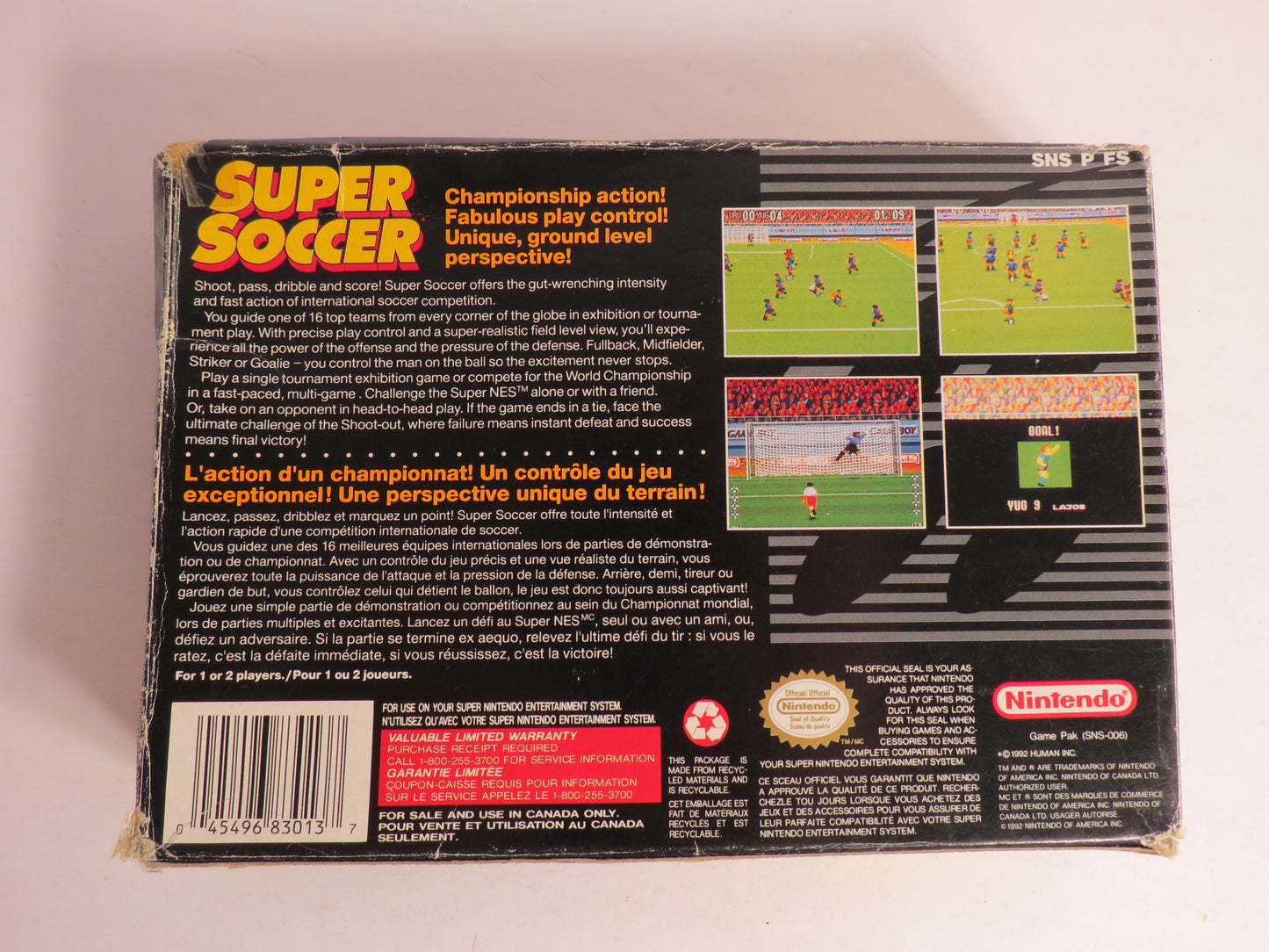 Super Soccer Super Nintendo SNES Game CIB Complete