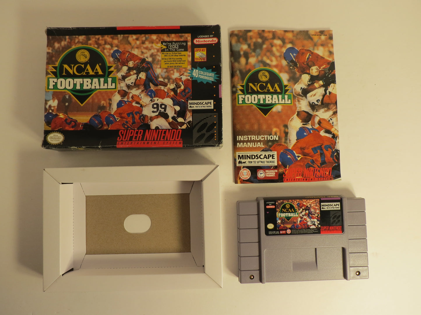 NCAA Football Super Nintendo SNES Game CIB Complete