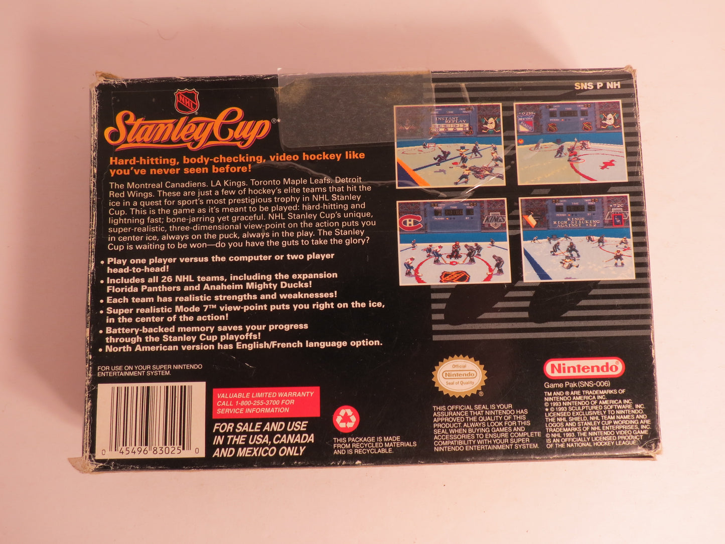 NHL Stanley Cup Super Nintendo SNES Game CIB Complete