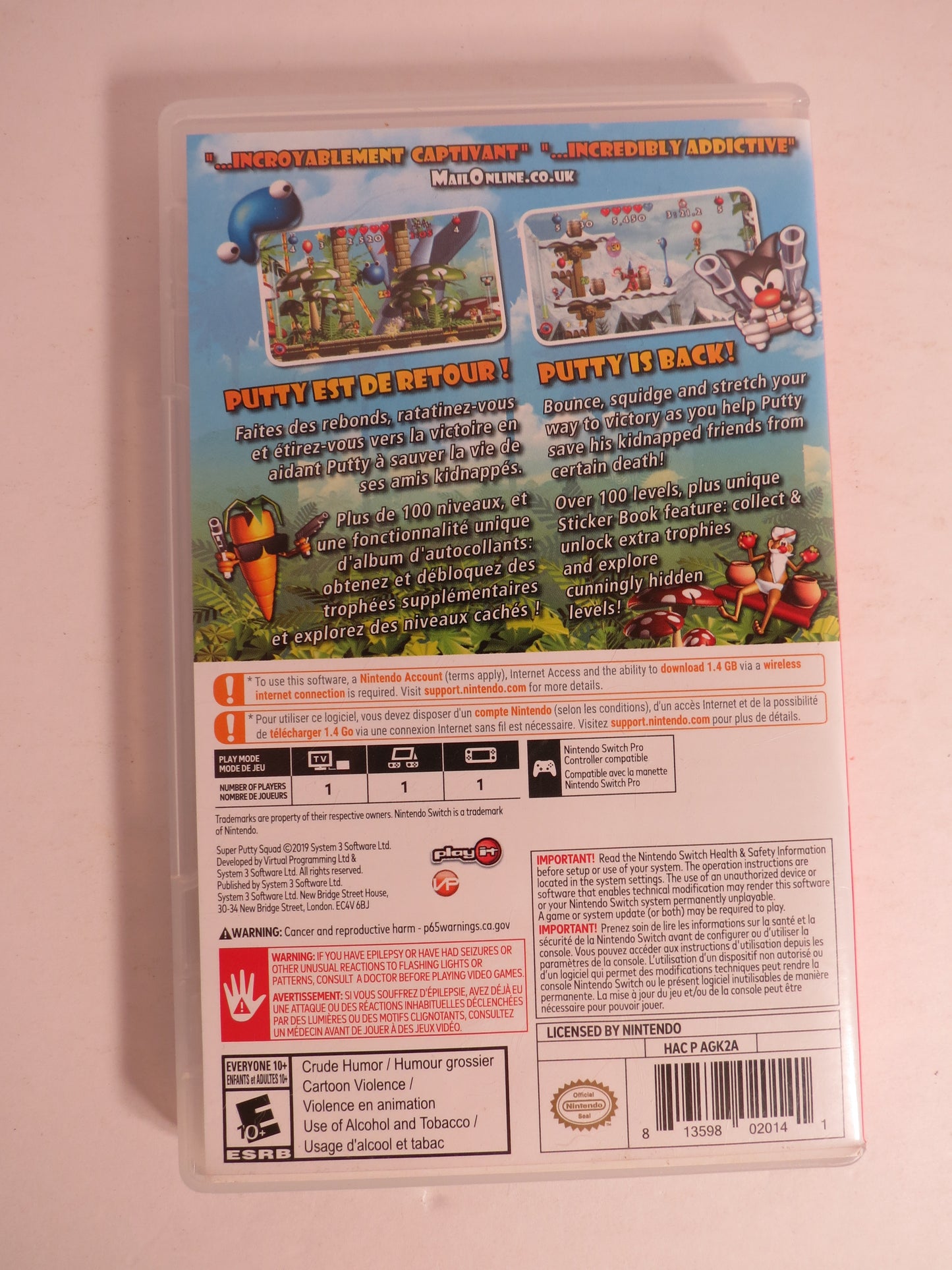 Super Putty Squad Nintendo Switch Game Code no Physical Media
