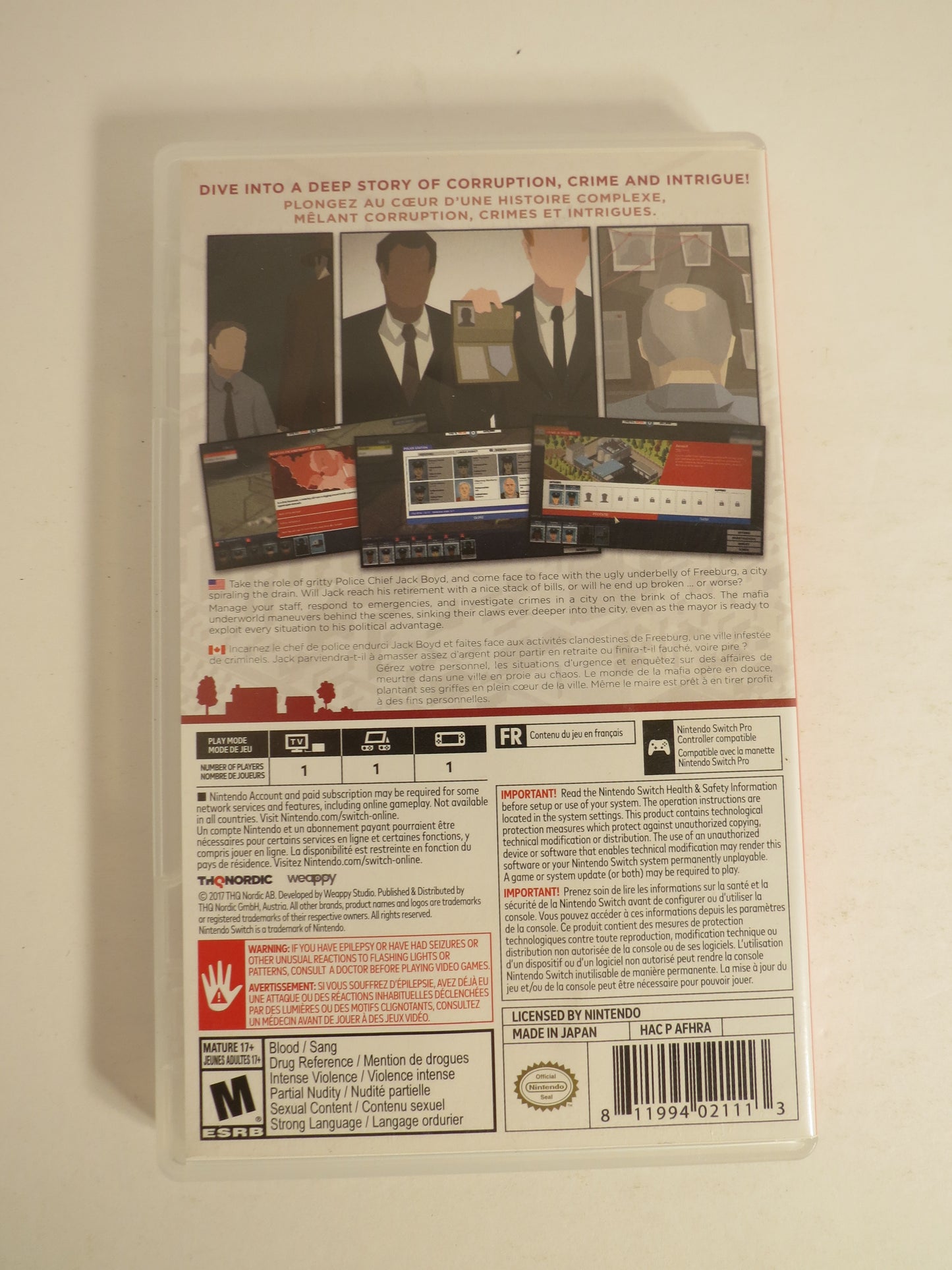 This is the Police Nintendo Switch Game CB