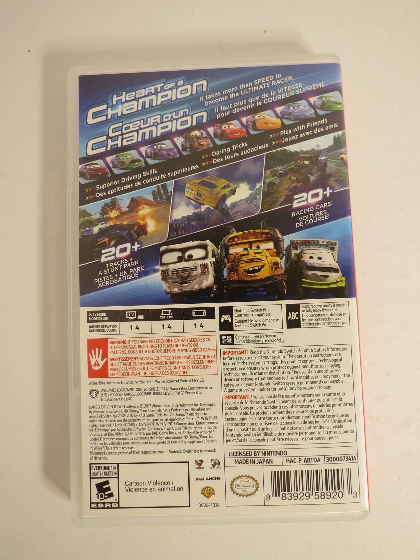 Disney Pixar Cars 3: Driven to Win Nintendo Switch Game CB