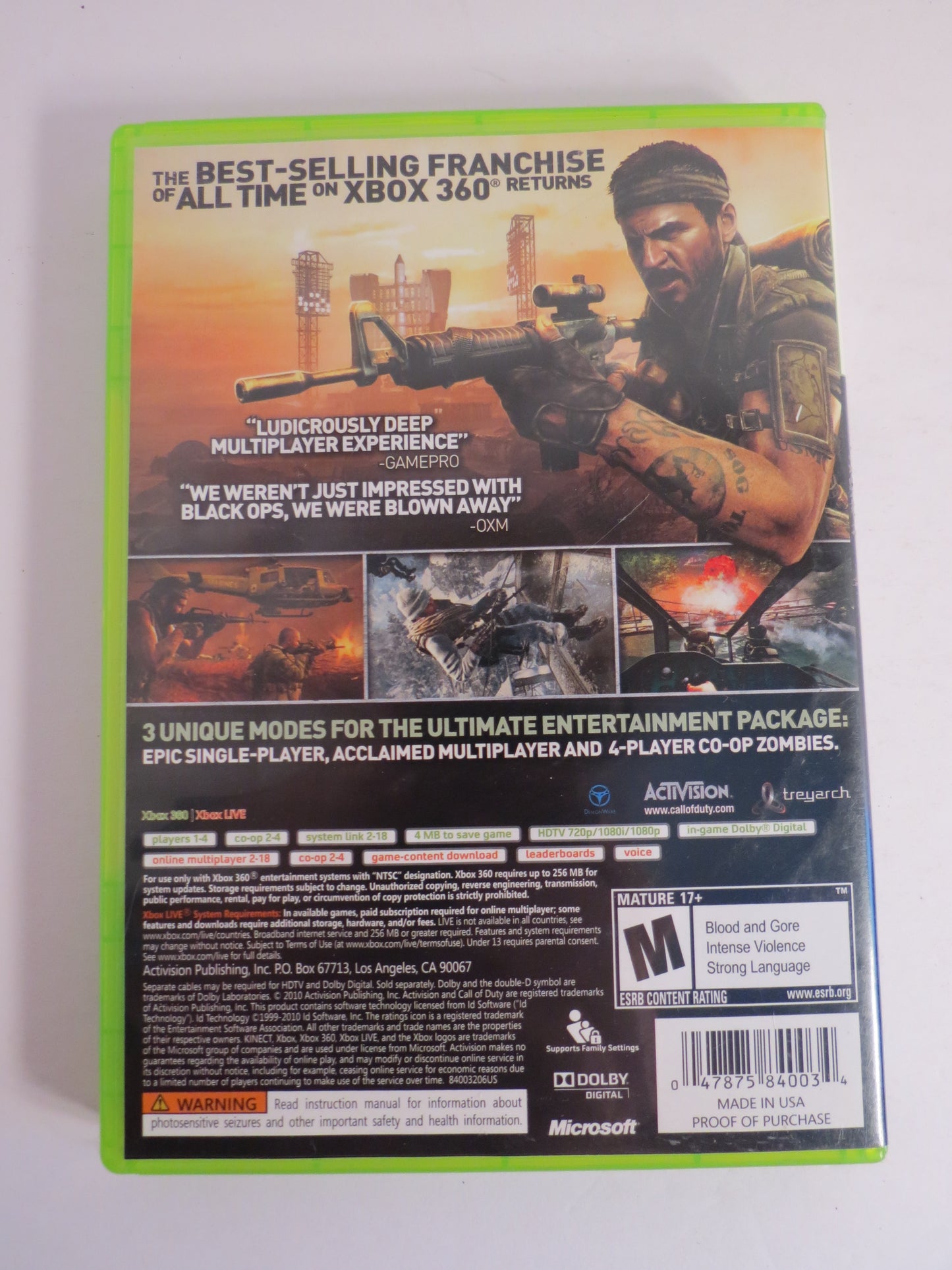 Call of Duty Black Ops Xbox 360 Game CIB