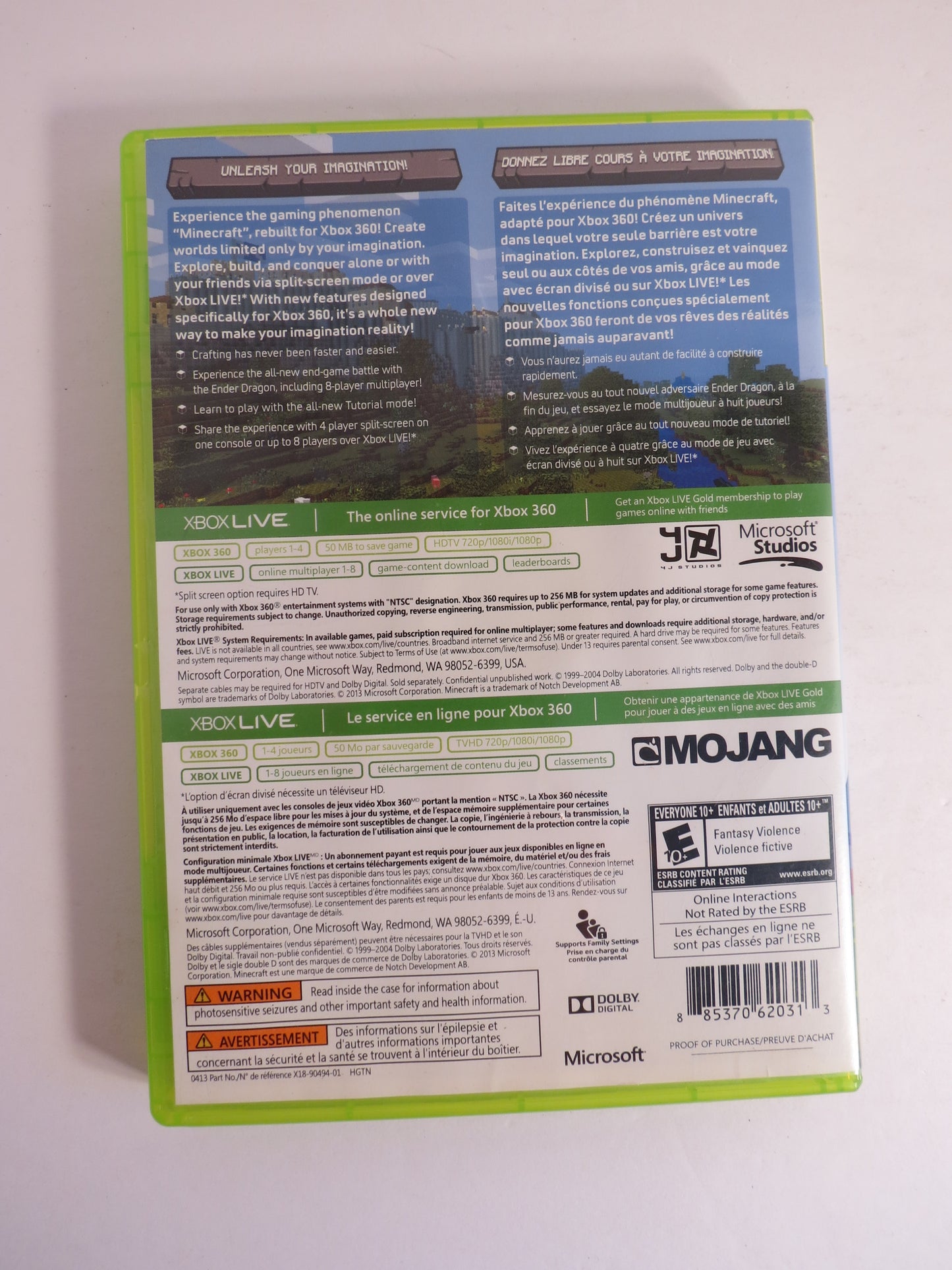 Minecraft Xbox 360 Edition Xbox 360 Game CB