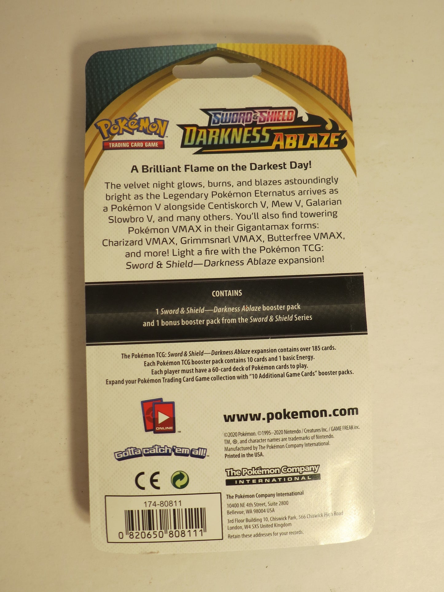 Sword & Shield & Darkness Ablaze Checklane Dual Booster Pack Blister Pokemon
