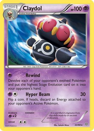 Claydol 33/98 - XY  Ancient Origins Reverse Holofoil