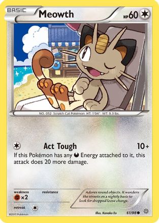 Meowth 61/98 - XY  Ancient Origins Reverse Holofoil