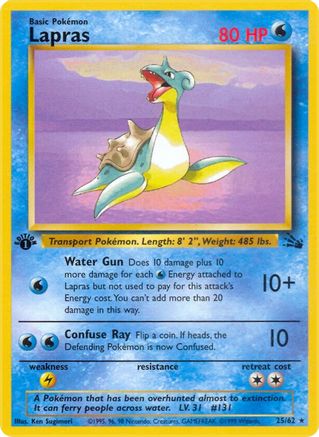 Lapras (25) 25/62 - Fossil 1st Edition