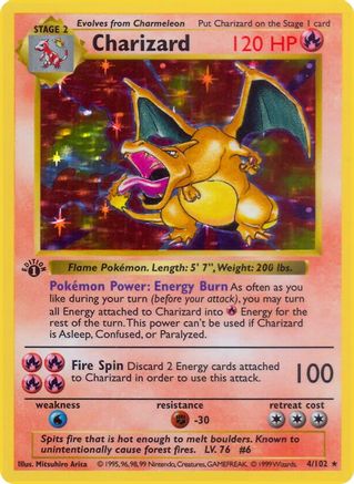 Charizard 4 - Base Set Shadowless Unlimited Holofoil
