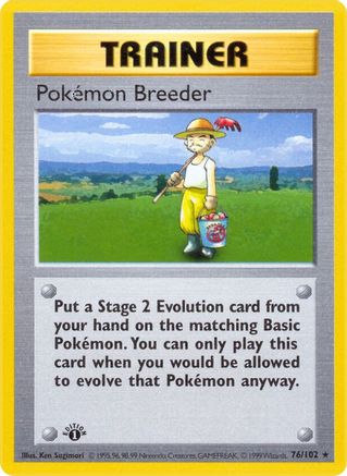 Pokemon Breeder 76 - Base Set Shadowless 1st Edition