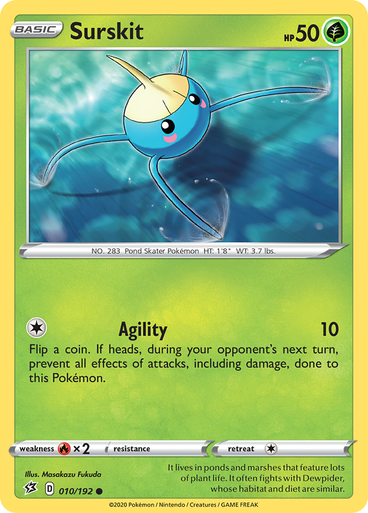 Surskit 10/192 - SWSH02 Rebel Clash Reverse Holofoil