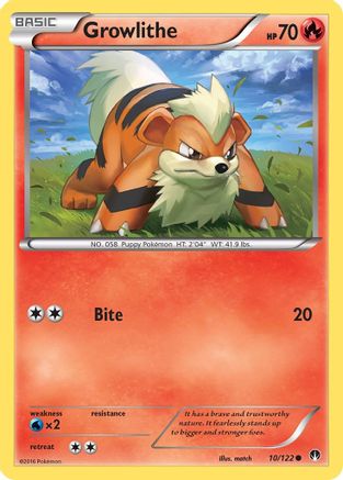 Growlithe 10/122 - XY  BREAKpoint Reverse Holofoil