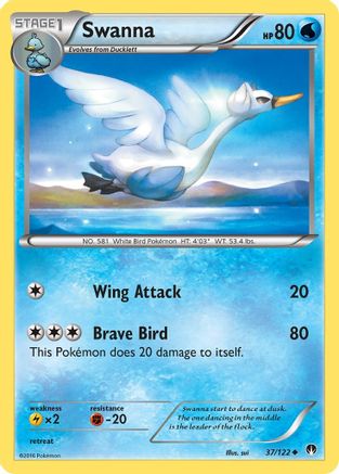 Swanna 37/122 - XY  BREAKpoint Reverse Holofoil