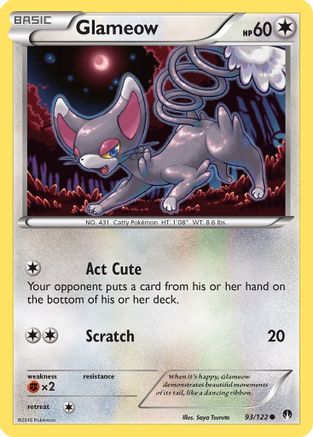 Glameow 93/122 - XY  BREAKpoint Reverse Holofoil