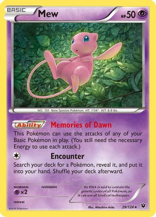 Mew 29/124 - XY  Fates Collide Holofoil