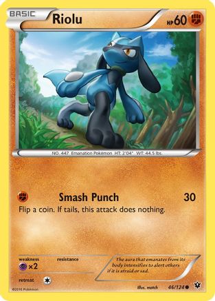 Riolu (46) 46/124 - XY  Fates Collide Reverse Holofoil