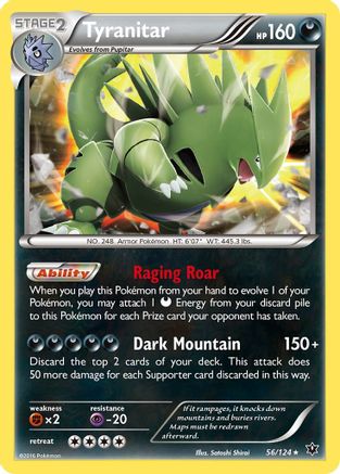 Tyranitar 56/124 - XY  Fates Collide Reverse Holofoil