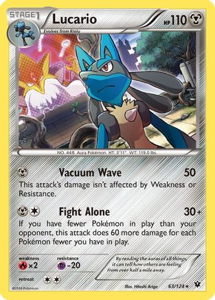 Lucario (63) 63/124 - XY  Fates Collide Reverse Holofoil