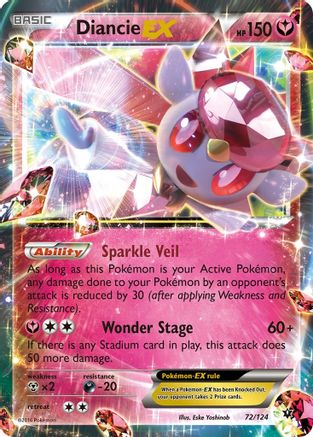 Diancie EX 72/124 - XY  Fates Collide Holofoil