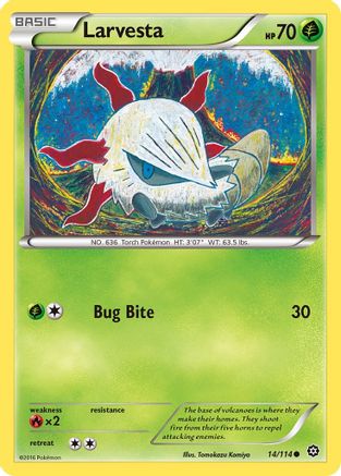 Larvesta 14/114 - XY  Steam Siege Reverse Holofoil