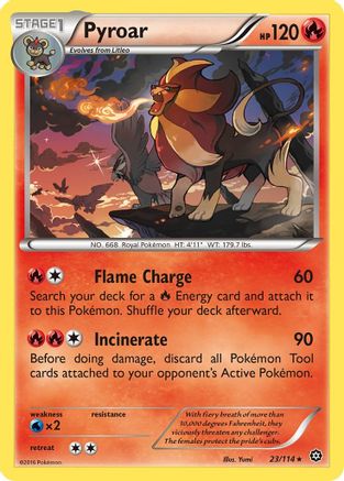 Pyroar 23/114 - XY  Steam Siege Reverse Holofoil