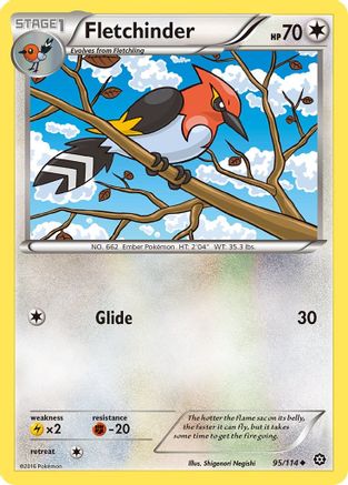 Fletchinder 95/114 - XY  Steam Siege Reverse Holofoil