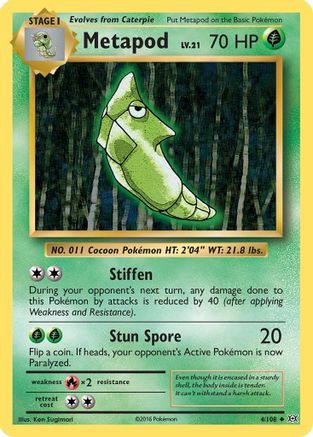 Metapod 4/108 - XY  Evolutions Reverse Holofoil