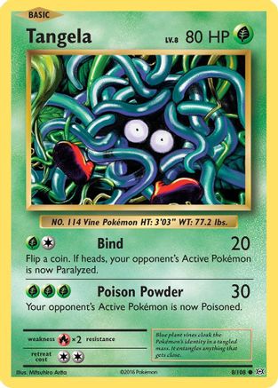 Tangela 8/108 - XY  Evolutions Reverse Holofoil