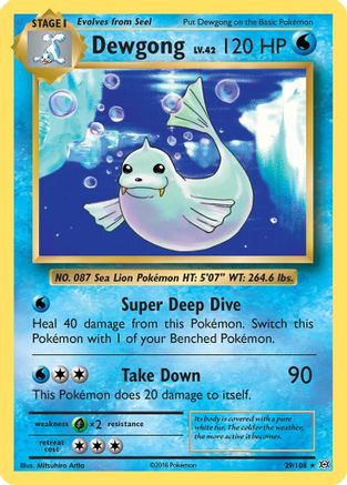 Dewgong 29/108 - XY  Evolutions Reverse Holofoil